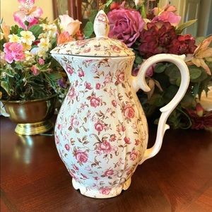 Rare Vintage Nasco Rose Garden Teapot 9 1/2" Tall